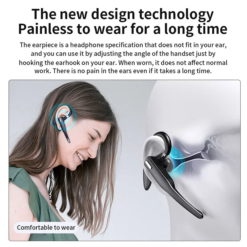Auriculares Bluetooth Inalámbricos Con Micrófono Auricular ENC Con Cancelación de Ruido Manos Libres Auriculares Para Conducir Negocios