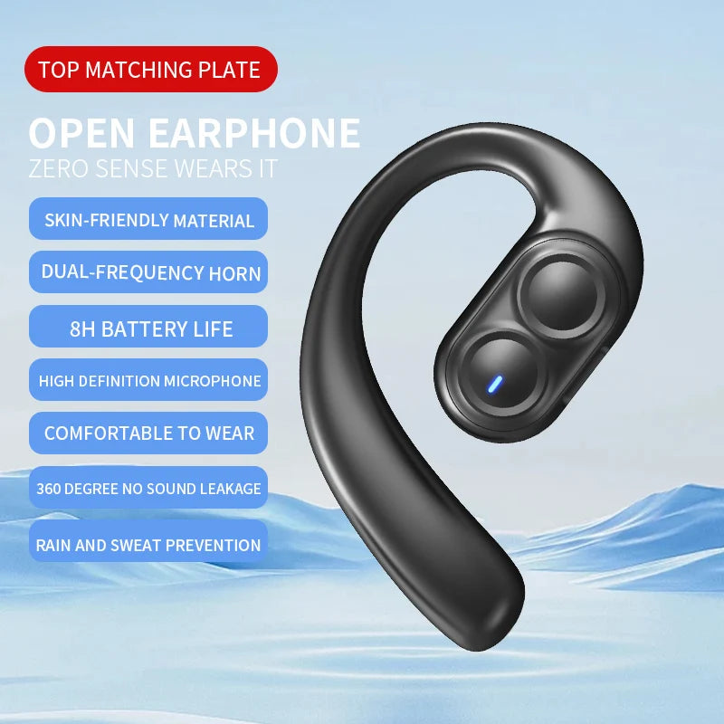 Wireless Bluetooth Headphones Full Open Headset Air Conduction Ear Hook Earphones Handsfree Noise Canceling Audifonos Sports