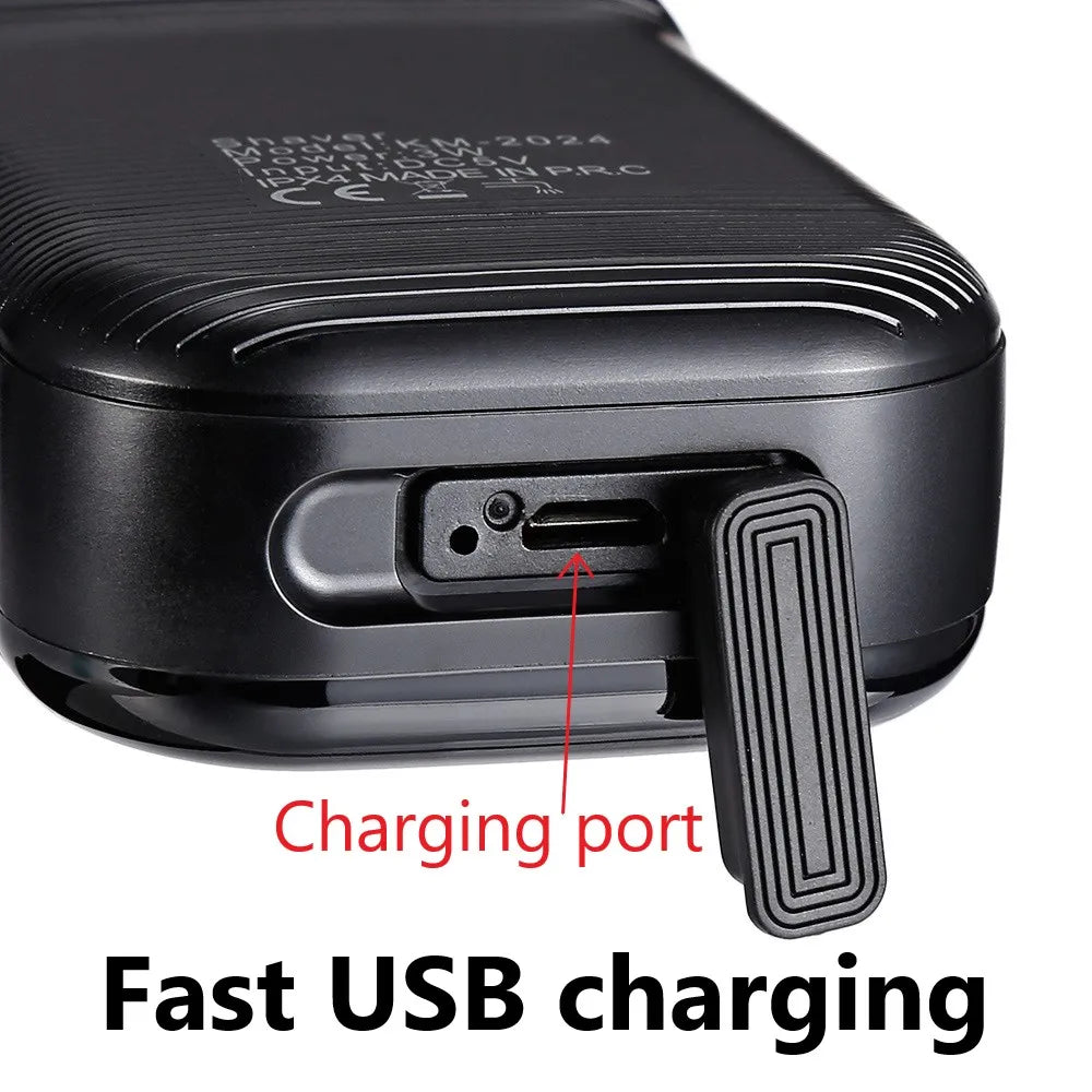 Afeitadora Kemei de doble cuchilla recíproca resistente al agua, recargable por USB, máquina de afeitar eléctrica para hombre, recortadora de barbero