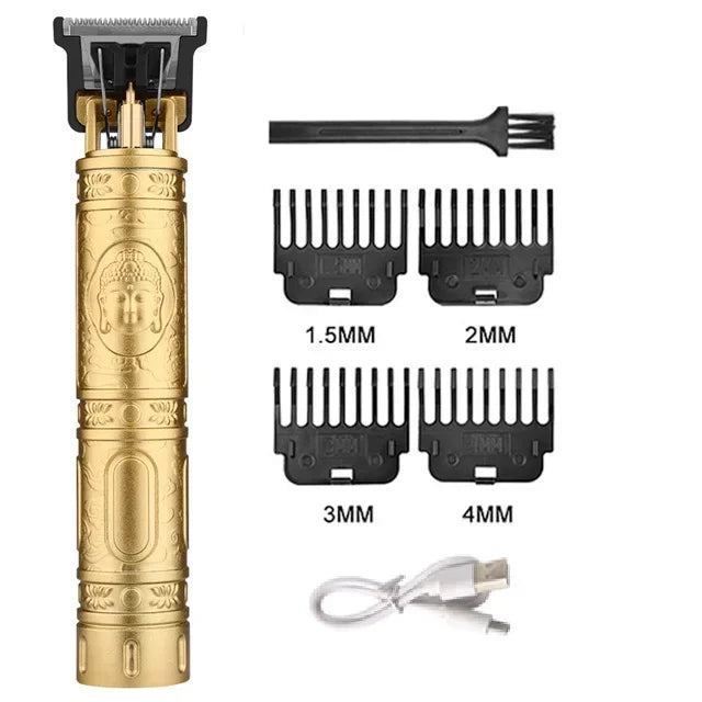 Men's Electric Vintage T9 Hair Clipper For Beard Trim Tools Professional Carving USB Charging Barber Hair Cutting Machine
