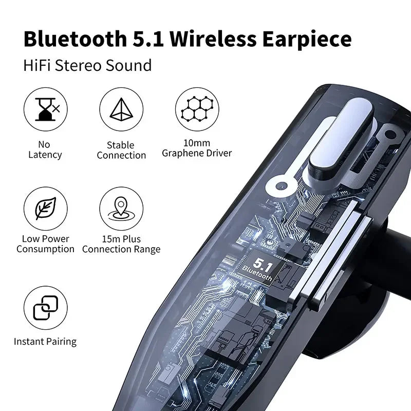 Auriculares Bluetooth Inalámbricos Con Micrófono Auricular ENC Con Cancelación de Ruido Manos Libres Auriculares Para Conducir Negocios