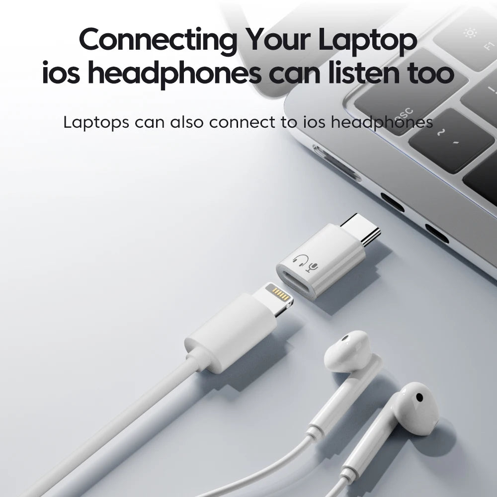 Elough Lightning to Type C Adapter For iPhone 16 15 Samsung MacBook iOS Female to USB C Male Headphone Audio Adapter adattatore
