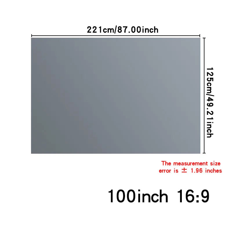 Metal anti glare screen, simple version, 30~133 inches, no need for punching installation, high-definition 4K projection screen