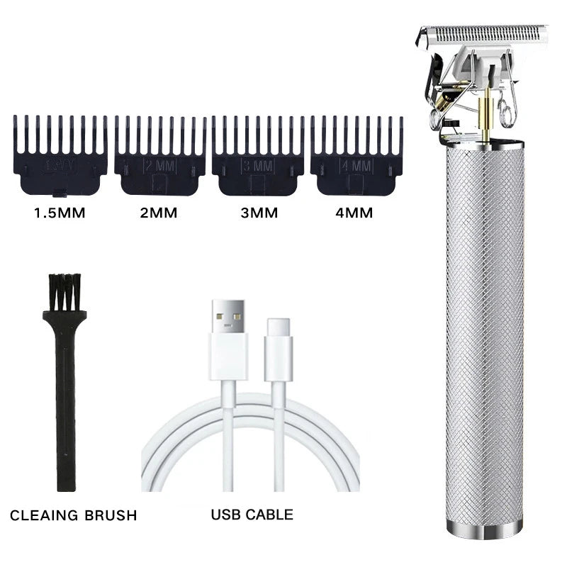 Men's Vintage Hair Trimmer T9 Carving Rechargeable Barber Electric Professional Hair Clipper Beard Trimmer/Metal Haircut Clipper