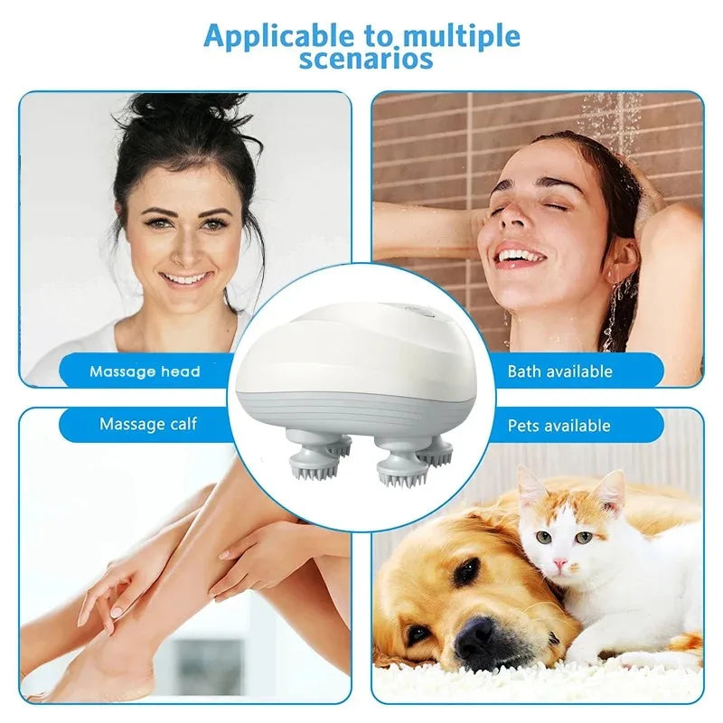 Electric Scalp Head Massager Cat Massager Therapy Antistress Relax Body Massage Remove Muscle Tension Tiredness Massageador Tool