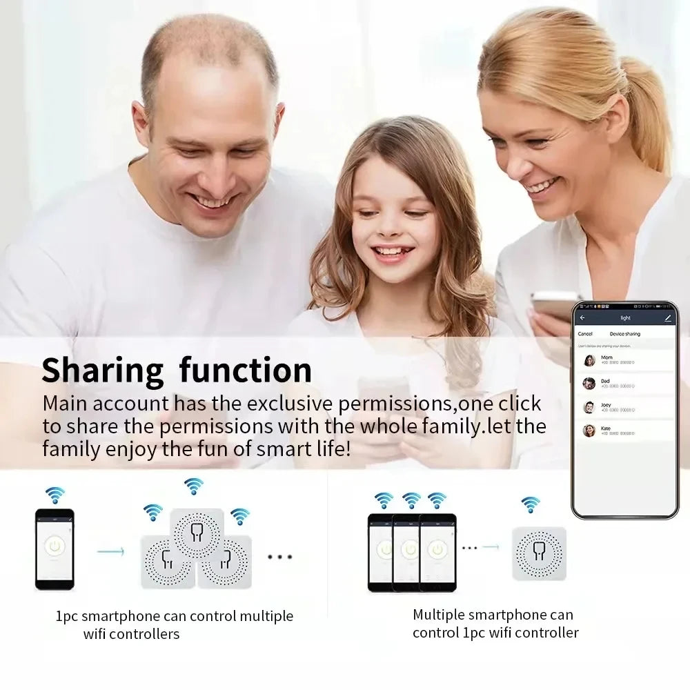 16A MINI Wifi DIY Smart Switch Home 2-way Control Relay Smart LIfe APP Control Remotely Timer Works With Alexa Google Home Alice