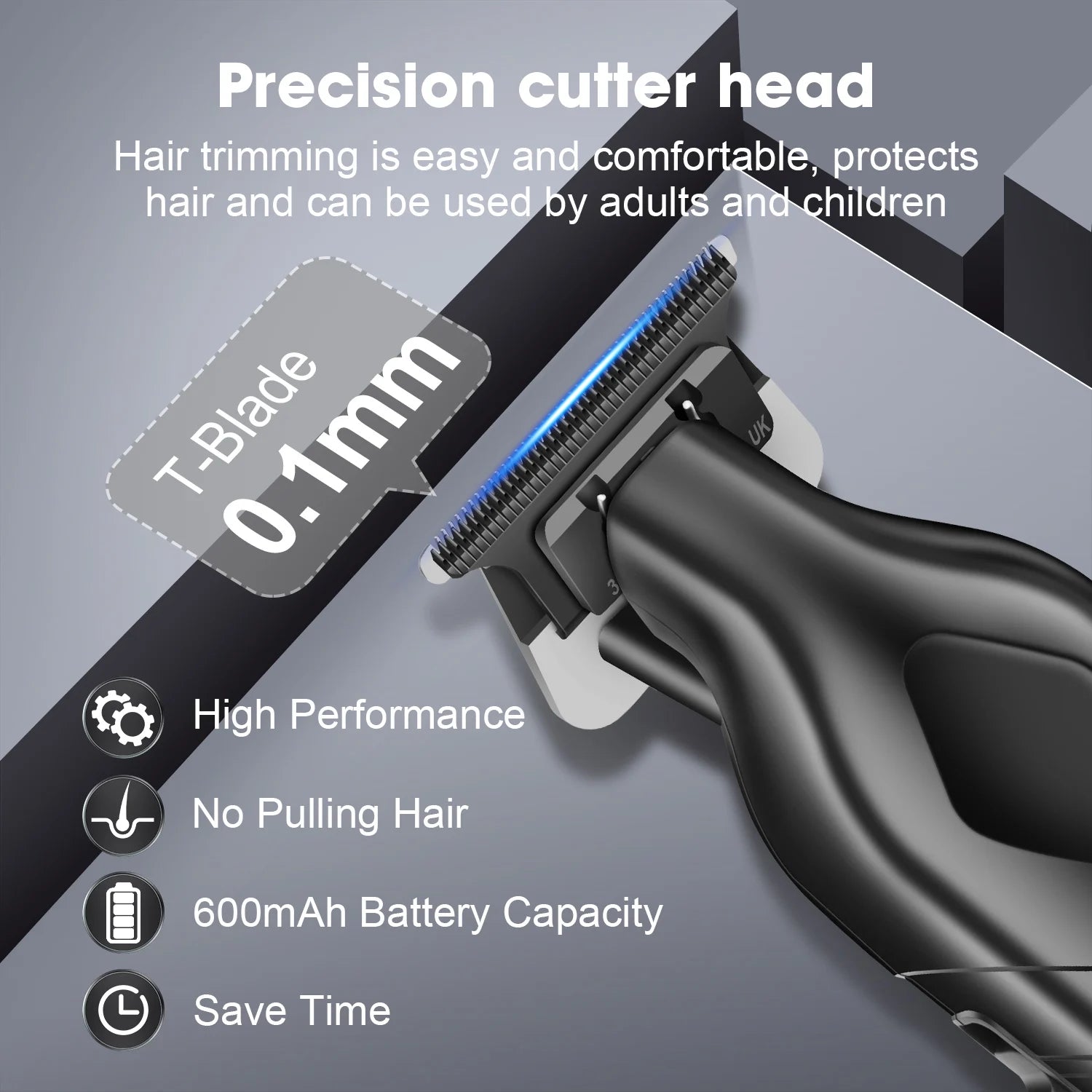 hiena Hair Clipper Professional Hair Cutting Machine Adjustable Hair Trimmer Electric 9000 RPM Barber LED Clipper for Men