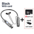 Auriculares inalámbricos con banda para el cuello Bluetooth con micrófono Batería de larga duración Auriculares de alta calidad deportivos para tarjeta TF