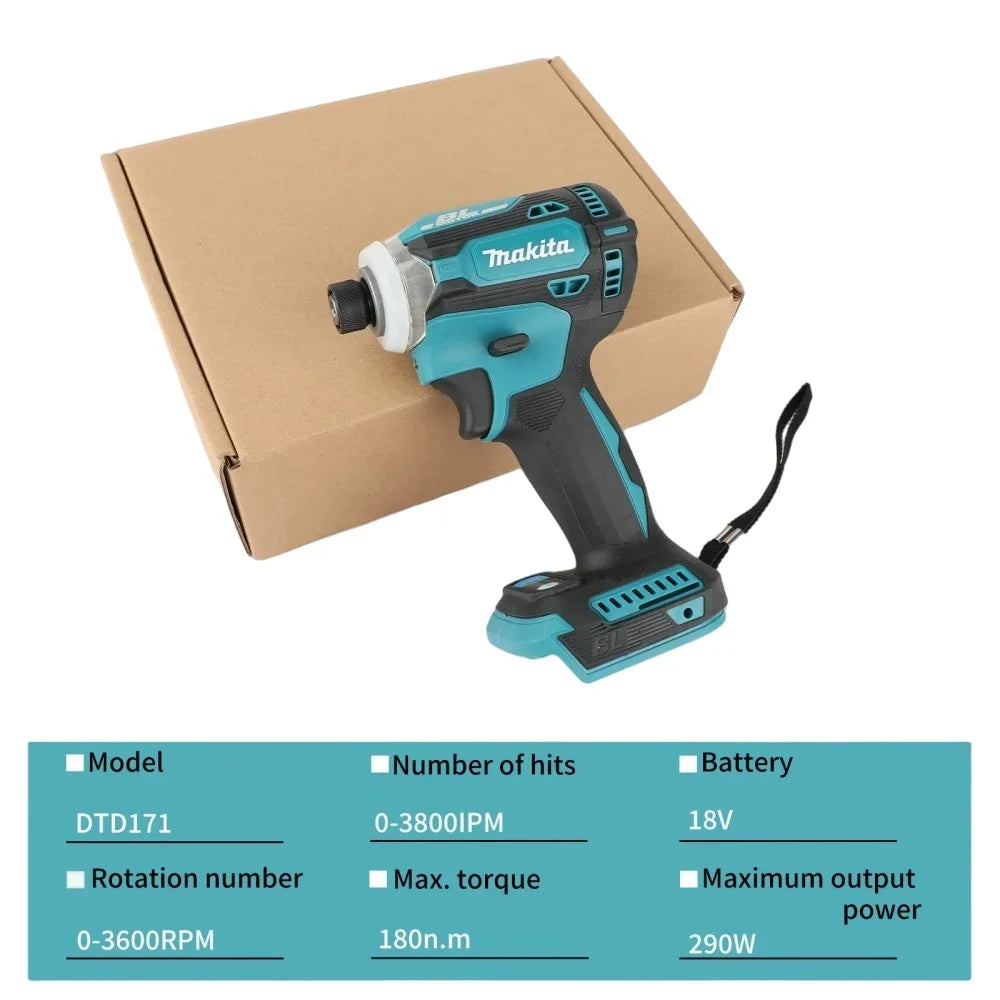 Makita DTD171 Brushless Impact Driver: Cordless Power Tools, 18V BL Motor, Rechargeable Screwdriver Drills, Bare Tool Unit