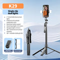 Roreta 2.15M 360 ° rotation Selfie Stick with Wireless Bluetooth LED Fill Light Extended Tripod with Remote Shutter for Android