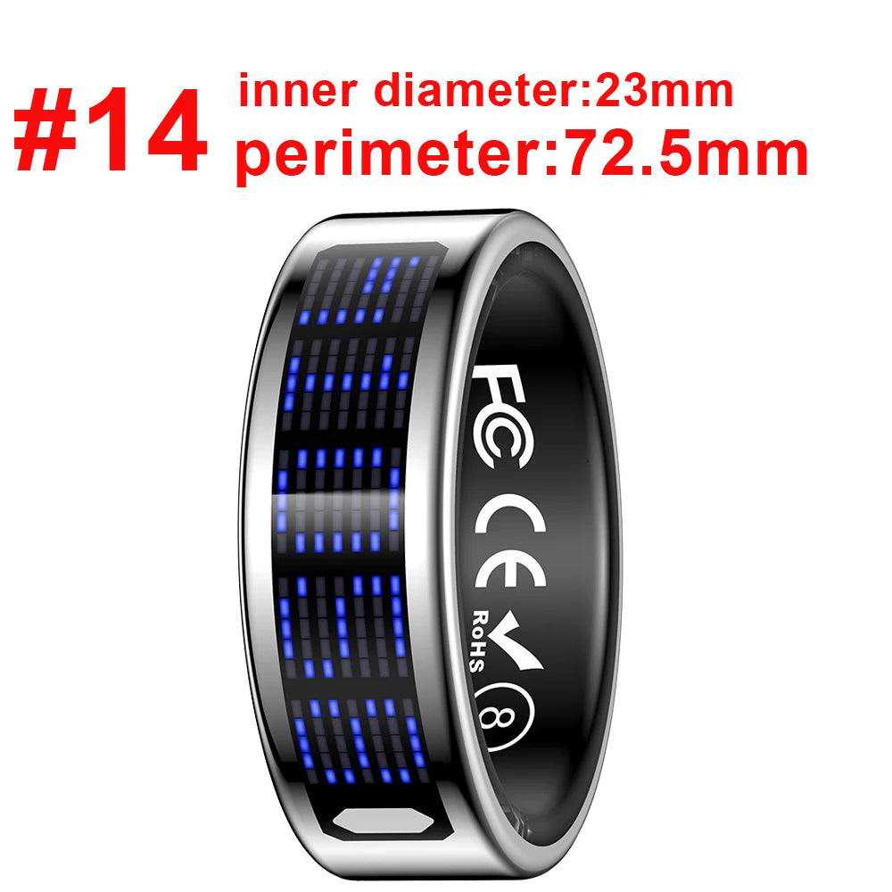 New Ultra-thin Lightweight Smart Ring Multi-functional Display Heartrate Health Caller ID Reminder Motion Detection Waterproof