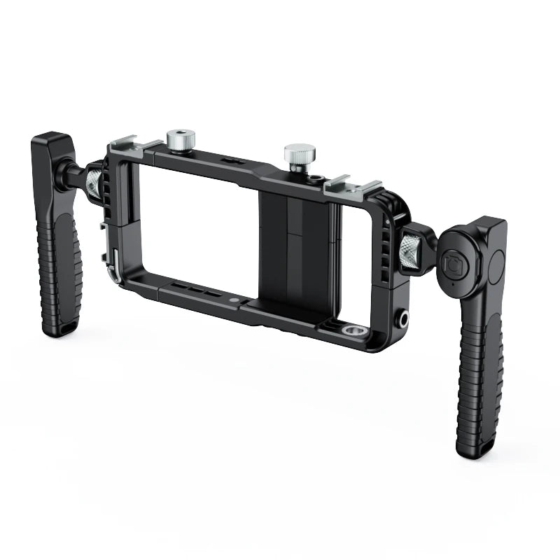 Universal Smartphone Video Rig with Handles 67mm Filter Adapter Phone Cage for iPhone 14 13 15 Pro Max Samsung S23 Ultra