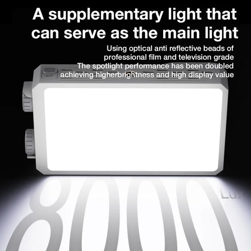 40W LED Camera Light CRI/TLCI 96+ 2700-6200K Bi-Color 6400mAh Photo Studio Video Lamp Handle Portable onCamera Photography Light