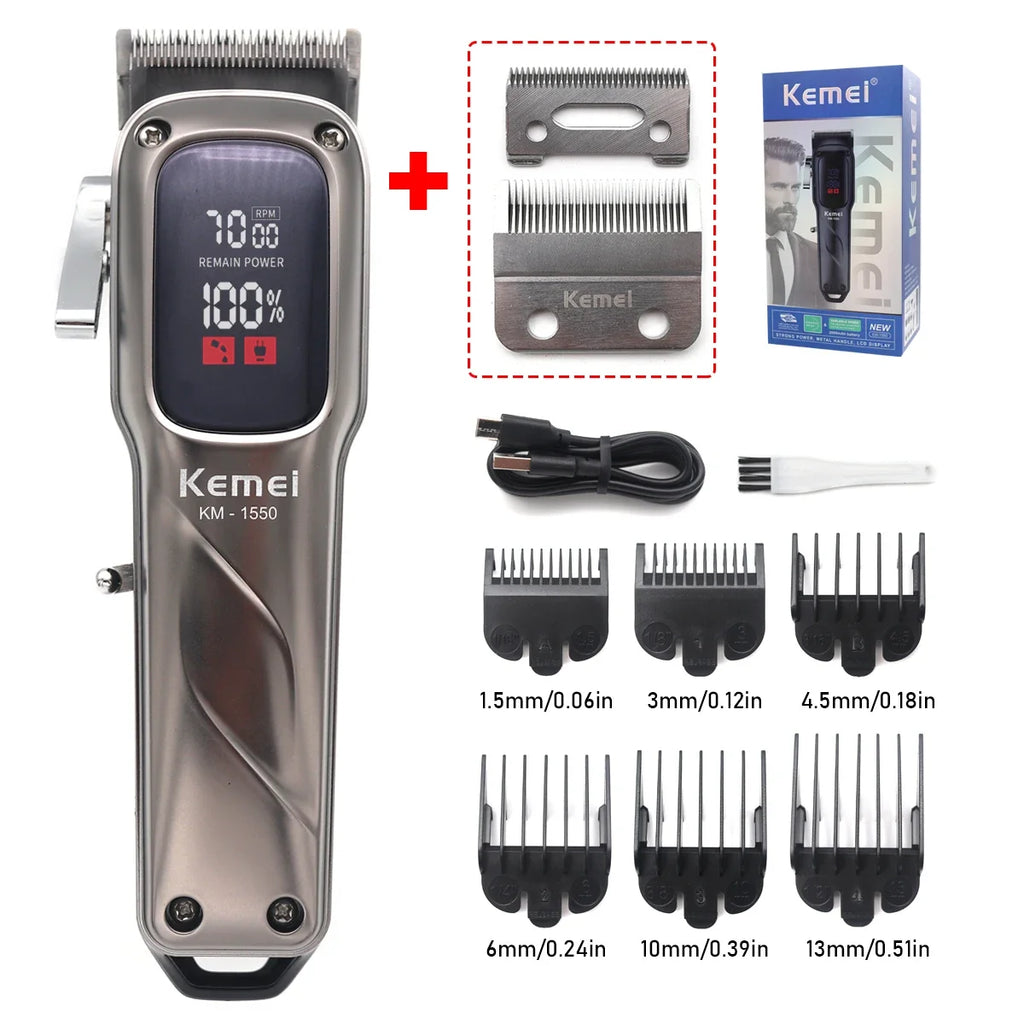 KEMEI Cortapelos Km-1550 Km-2284 Diseño Recortadora de Pelo Eléctrica Profesional para Peluquería Cortadora de Pelo Comercial
