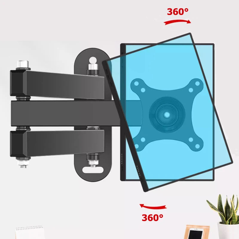 Soporte universal de pared para TV ajustable, giratorio, para televisores de 14 a 32 pulgadas, monitores LCD LED de panel plano