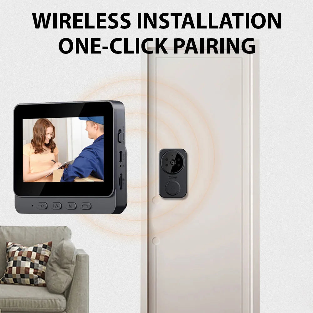 4.3 Inch IPS Screen 2.4G Wireless Visual Intercom Doorbell with Screen Wireless Smart High-definition Video Monitoring Doorbell