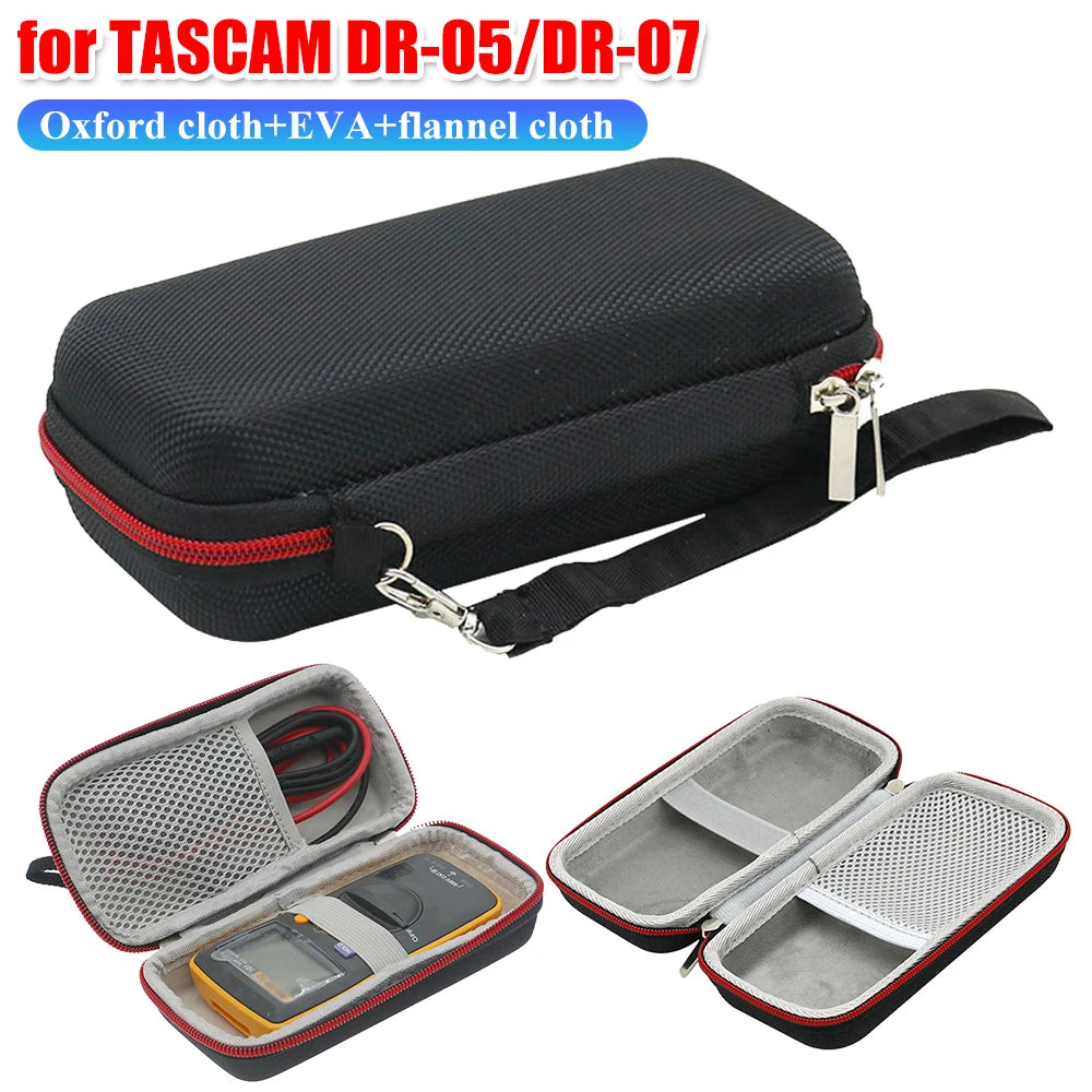 EVA Portable Storage Bag Shockproof Hard Shell Case Anti-Drop with Mesh Pocket for TASCAM DR-05/DR-07 Portable Digital Recorder