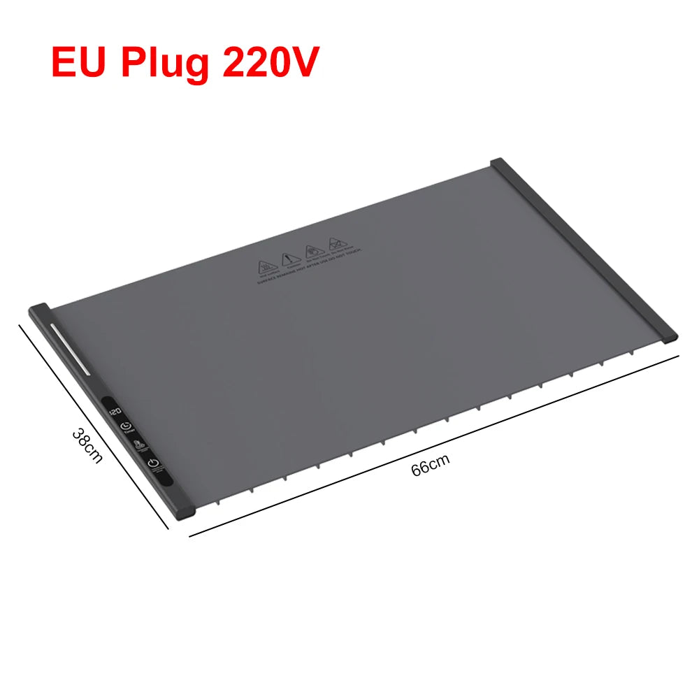 Electric Food Warming Tray Fast Constant Heating Mat Portable Foldable Warm Tray with 8 Temperature Settings Food Warmer Plate