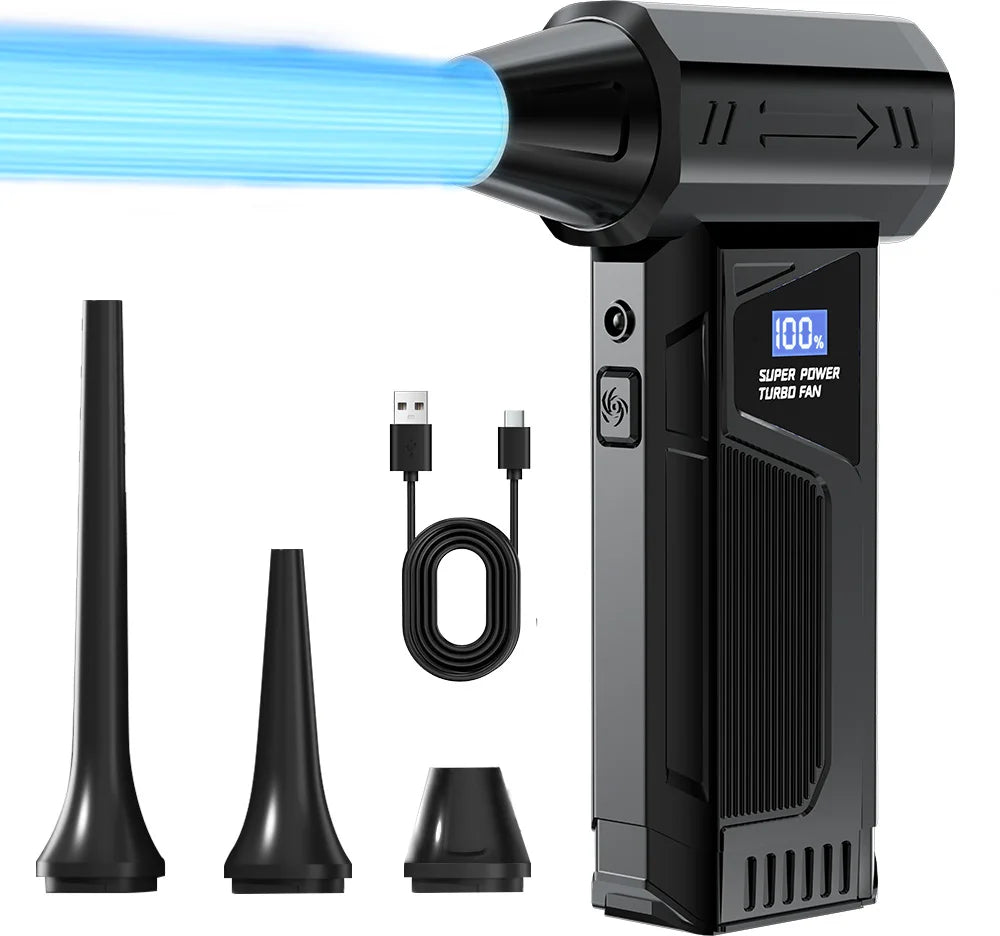 M4 Powerful Air Blower Brushless Motor Turbo Jet Fan 160g Wind Pressure Portable Vacuum Cleaner Blower 4-Gear Speed Adjustable