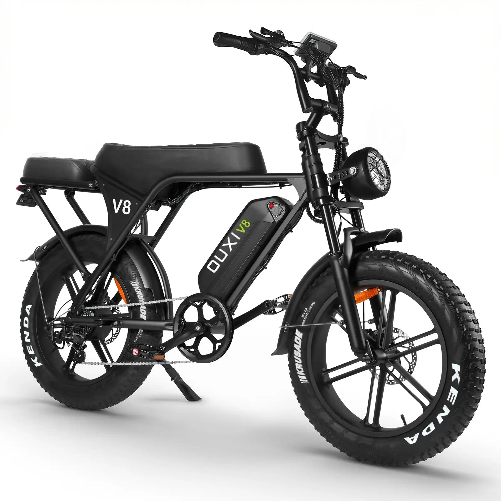 OUXI V8 2-seater Electric Bike 750W 48V 15Ah Electric Bicycle 20'' Fat Tire Dirt Ebike with Hydraulic Brake for Mountain Riding