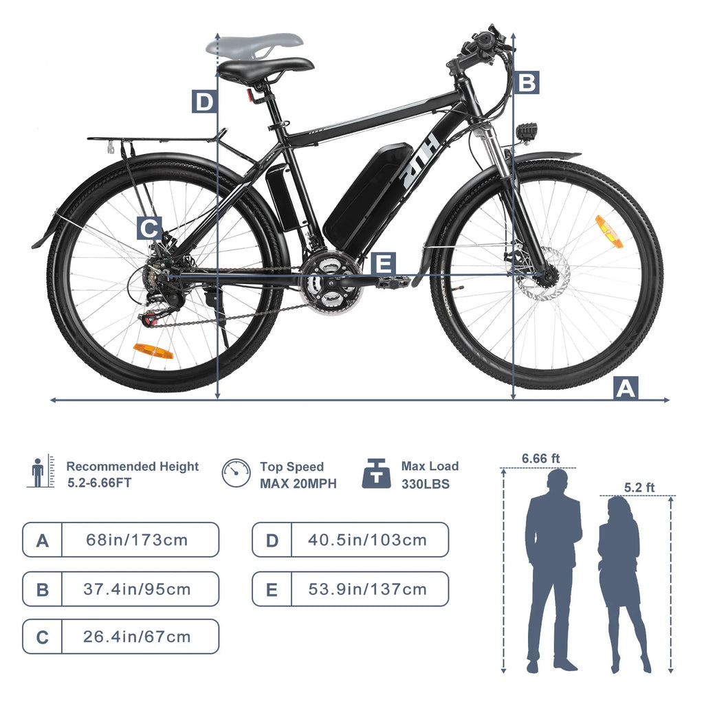 Bicicleta eléctrica ZNH 1000W, bicicleta de montaña eléctrica de 26 pulgadas con batería de 48V, Ebike para adultos de 50 millas y 20 MPH, UL 2849