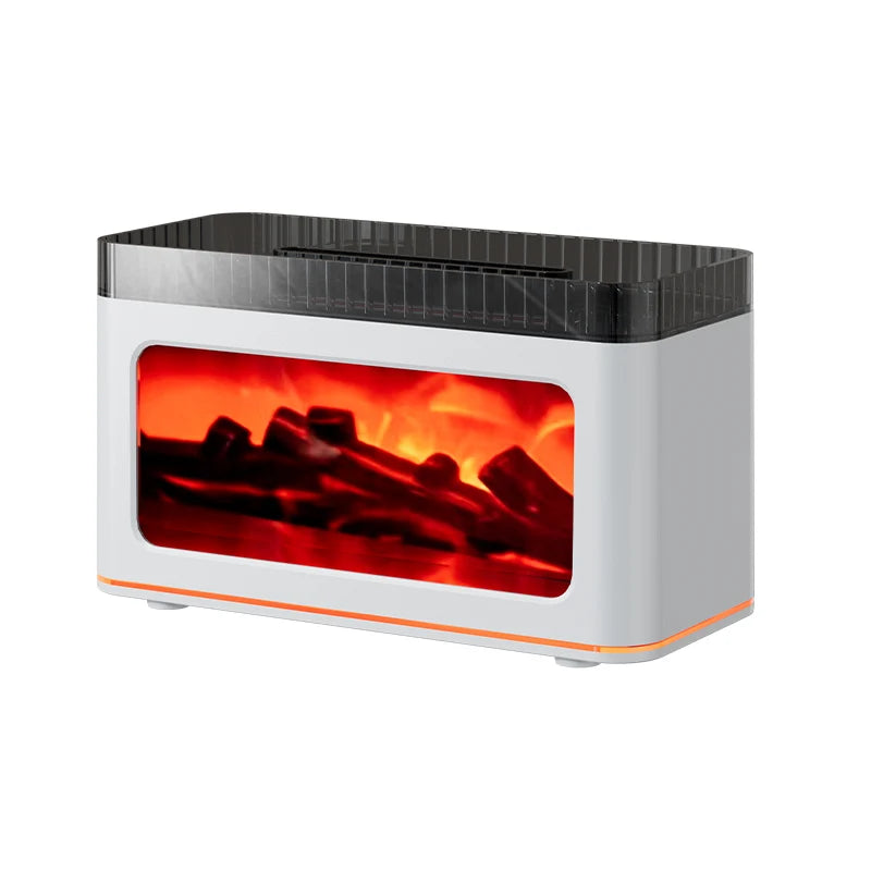 Simulated Fireplace Flame Aroma Diffuser with 7 Color Lights, Perfect Mini Air Humidifier for Christmas, New Year