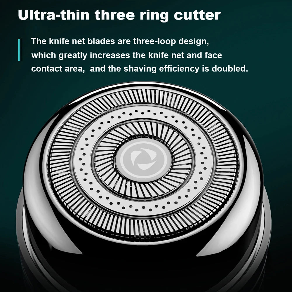 Electrical Mini Shaver for Men 3D Floating Blade IPX7 Washable Type-C USB Rechargeable Shaving Beard Machine for Home Travel