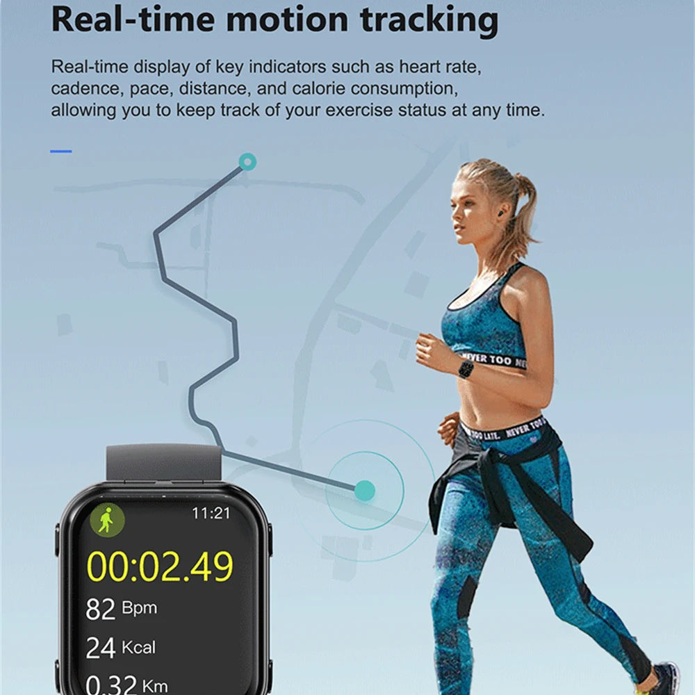 Smartwatch Resistente al Agua 2 en 1 Equipado con Auriculares TWS Smart Watch Hombres Mujeres Deportes Frecuencia Cardíaca Monitoreo de Salud Llamadas BT Música