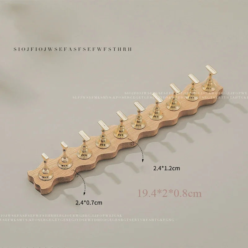 5 or 10pcs/set Magnetic Nail Holder Practice Display Stand Wood Showing Shelf Nail Art Tool Nail Polish Display Stand