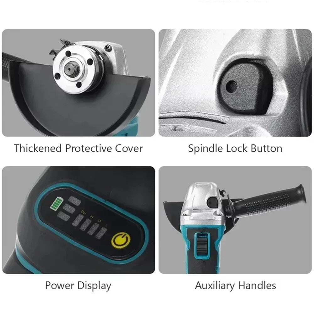 2025 Makita 18V 125mm DGA404 Brushless Lithium Electric Angle Grinder Rechargeable Cutting Machine High Power Polishing Machine