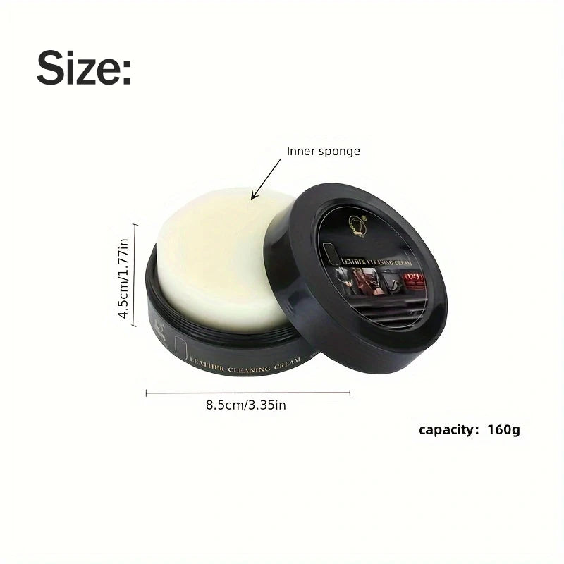 1 pieza de pasta de aceite para el cuidado del mantenimiento del asiento de cuero del coche, crema multifuncional, pulido interior, eliminación de manchas, limpieza de PU reacondicionada