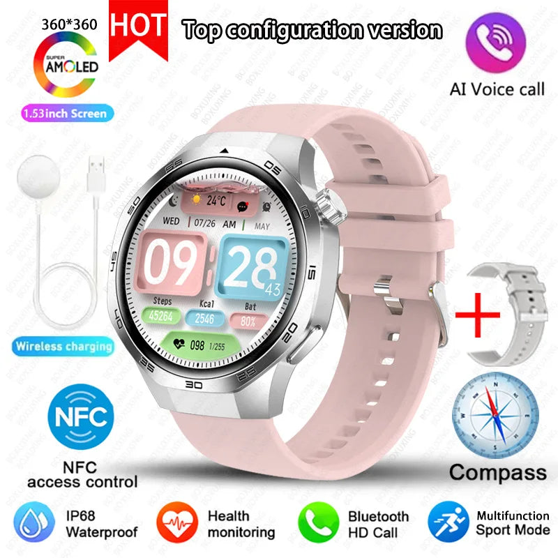 2026 New BOXUXING Watch 5 MAX Smart Watch HD AMOLED Screen NFC GPS Tracker Bluetooth Call Health Waterproof Smartwatch Men Women