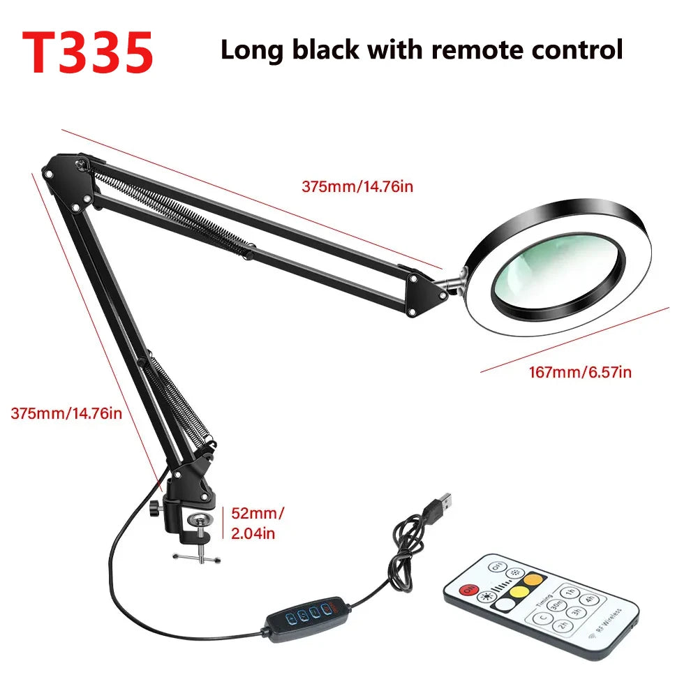 72LED 8X/10X NEW Illuminated Magnifier USB 3 Colors LED Magnifying Glass for Soldering Iron Repair/Table Lamp/Skincare Beauty