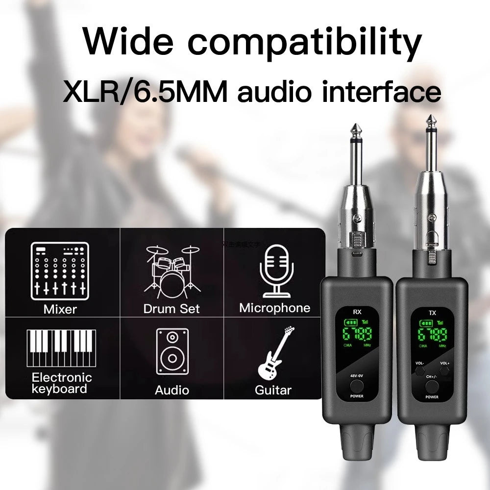 Sistema adaptador XLR para micrófono inalámbrico, transmisor y receptor G-MARK WX70 para micrófono con cable, guitarra y mezclador de audio
