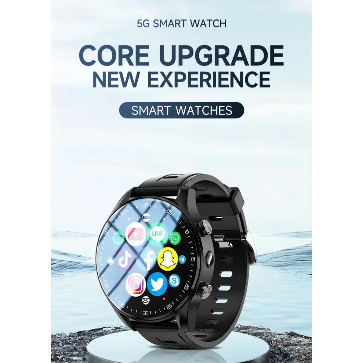 5G Smartwatch A7 Amoled SIM card Dual camera GPS WIFI Connect AI voice assistant Google Play Store Smart watch men and women