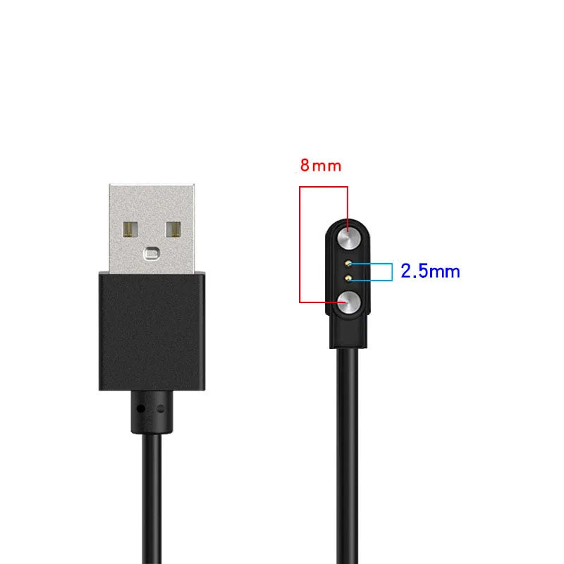 Adaptador de cargador de base de Smartwatch de 2 pines y 4 pines Cable de carga USB para accesorios de carga de reloj inteligente para adultos/niños