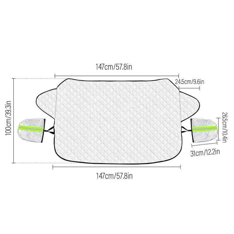Cobertura de parabrisas para hielo y nieve, para nieve, hielo, rayos UV, protector de espejo, cubierta parasol cortavientos para coches, común a la mayoría de los coches