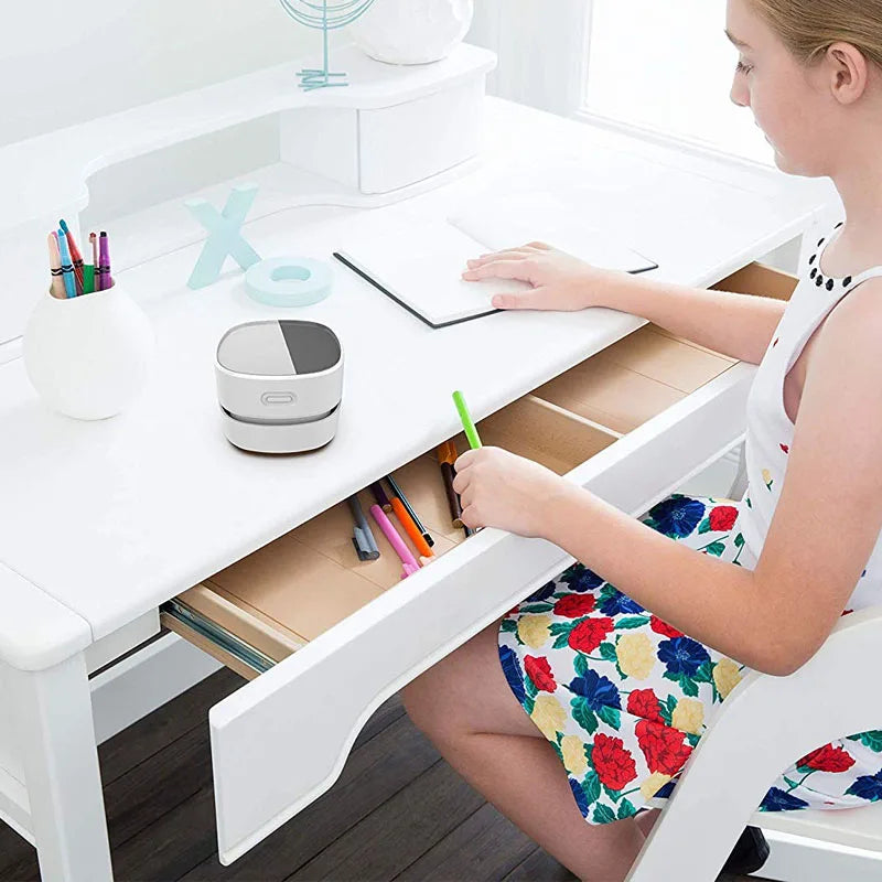 Mini aspiradora de escritorio inalámbrica, barrendero de polvo de mesa, ahorro de energía, recargable por USB de 1400 mAh para oficina, escuela, teclado, hogar