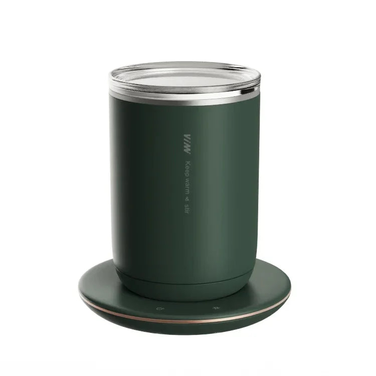 Calentador de tazas de café 2 en 1, taza mezcladora magnética automática para oficina en casa, taza mezcladora eléctrica USB, placa calefactora para bebidas