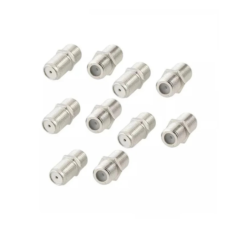 Practical F Type UHF Adapter Connector Metal Female F/F Jack RG6 Coaxial Cable Connector Terminals for TV Video