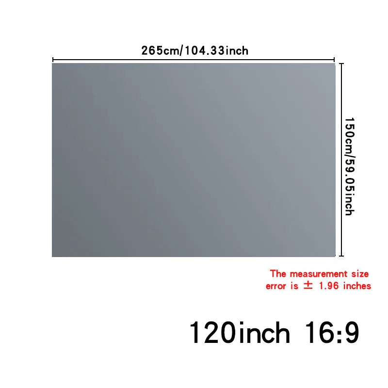 Metal anti glare screen, simple version, 30~133 inches, no need for punching installation, high-definition 4K projection screen