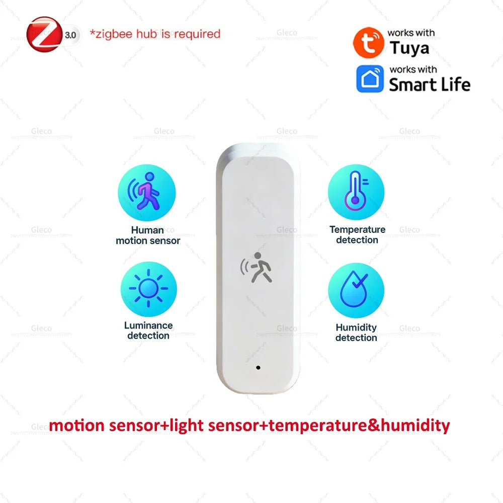 Zigbee Human Pir Motion Sensor Option Light/Temp/Humidity Detection 5 Types Available for Tuya Smart Life/MQTT Home Automation
