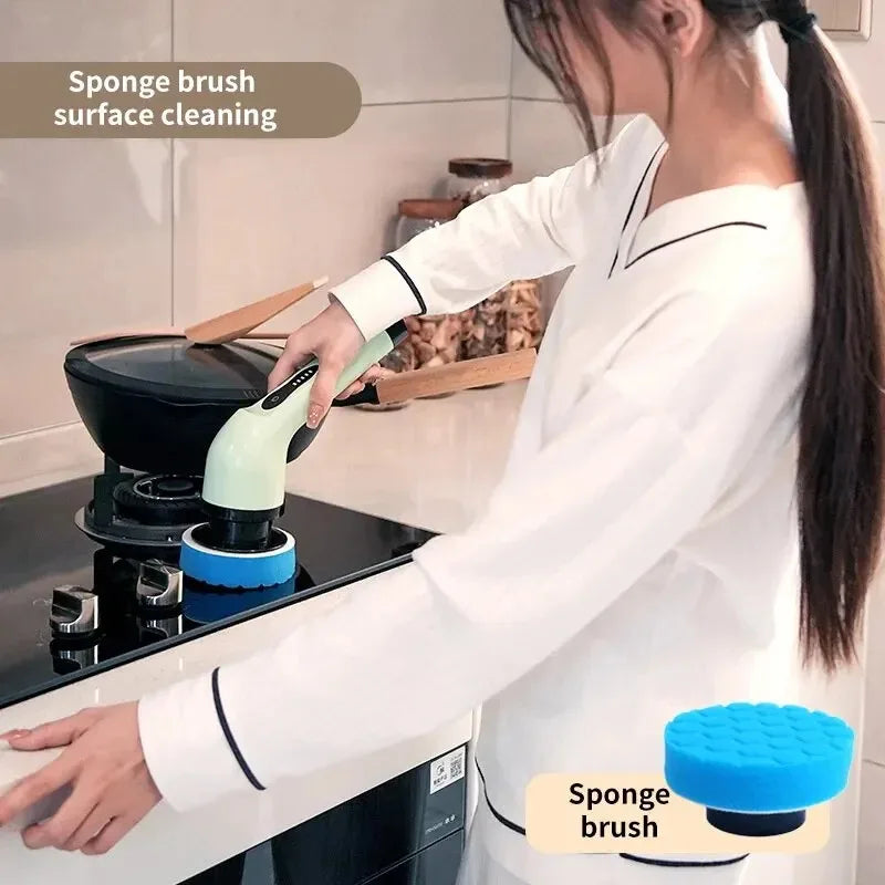 Cepillo de limpieza eléctrico inalámbrico para baño, ventana, cocina, automoción, máquina de limpieza rotatoria multifuncional para el hogar