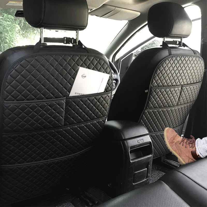 Protection universelle anti-salissure pour dossier de siège de voiture en cuir PU avec poche de rangement, housse de protection imperméable pour enfant