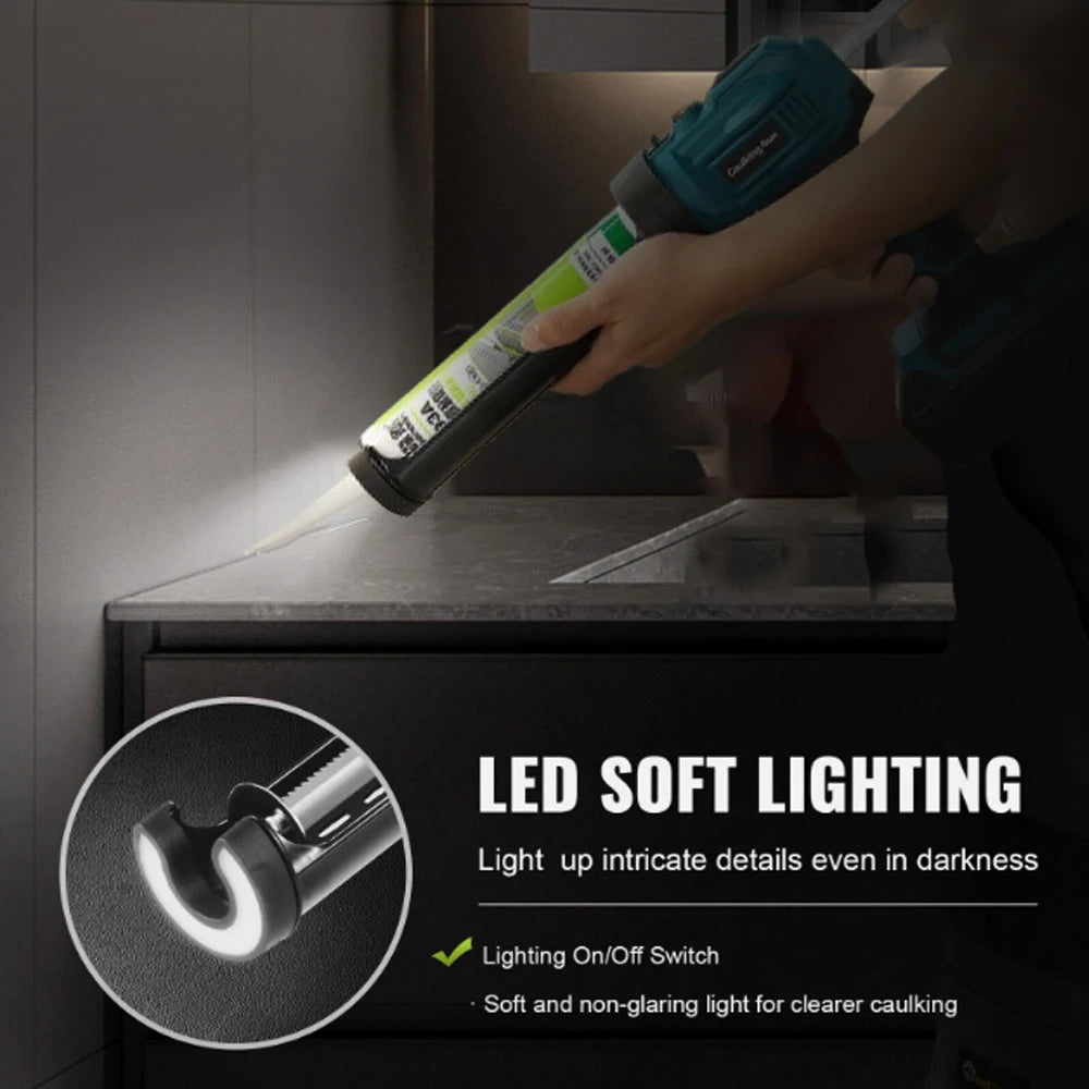 Electric Caulking Gun Lithium Battery 4 Speeds Wireless Glass Glue Gun Doors Windows Filling Sewing Gun For Makita Battery
