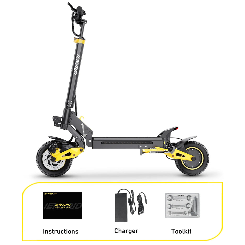 IENYRID ES1 Electric Scooter Foldable 2400W Dual Motor 48V20.8Ah Lithium Battery E-Scooter 10-inch Tires Adult City E-Scooter