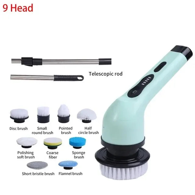 Cepillo de limpieza eléctrico inalámbrico para baño, ventana, cocina, automoción, máquina de limpieza rotatoria multifuncional para el hogar
