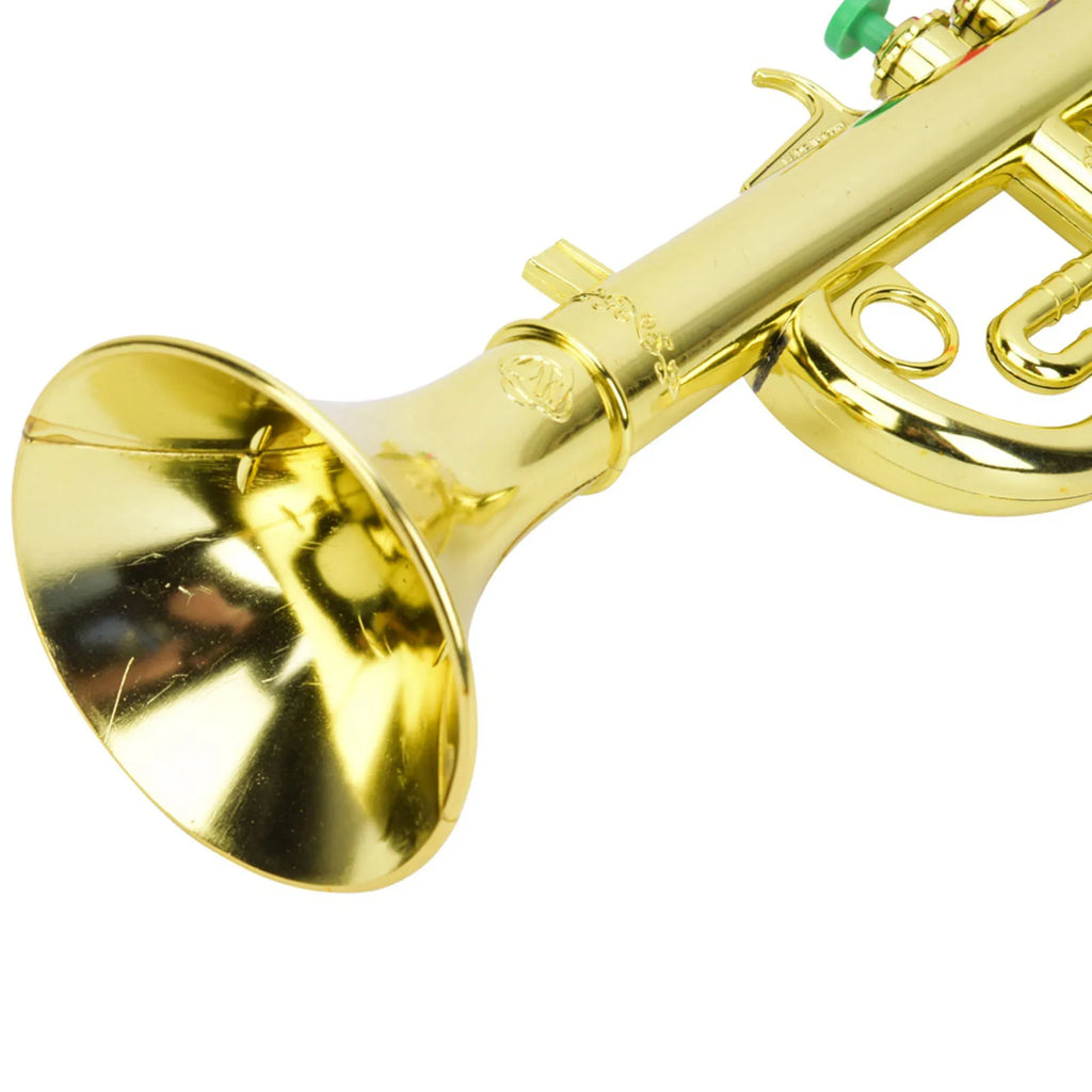 Trompeta de juguete dorada de plástico, instrumento de viento para niños en edad preescolar, regalo musical