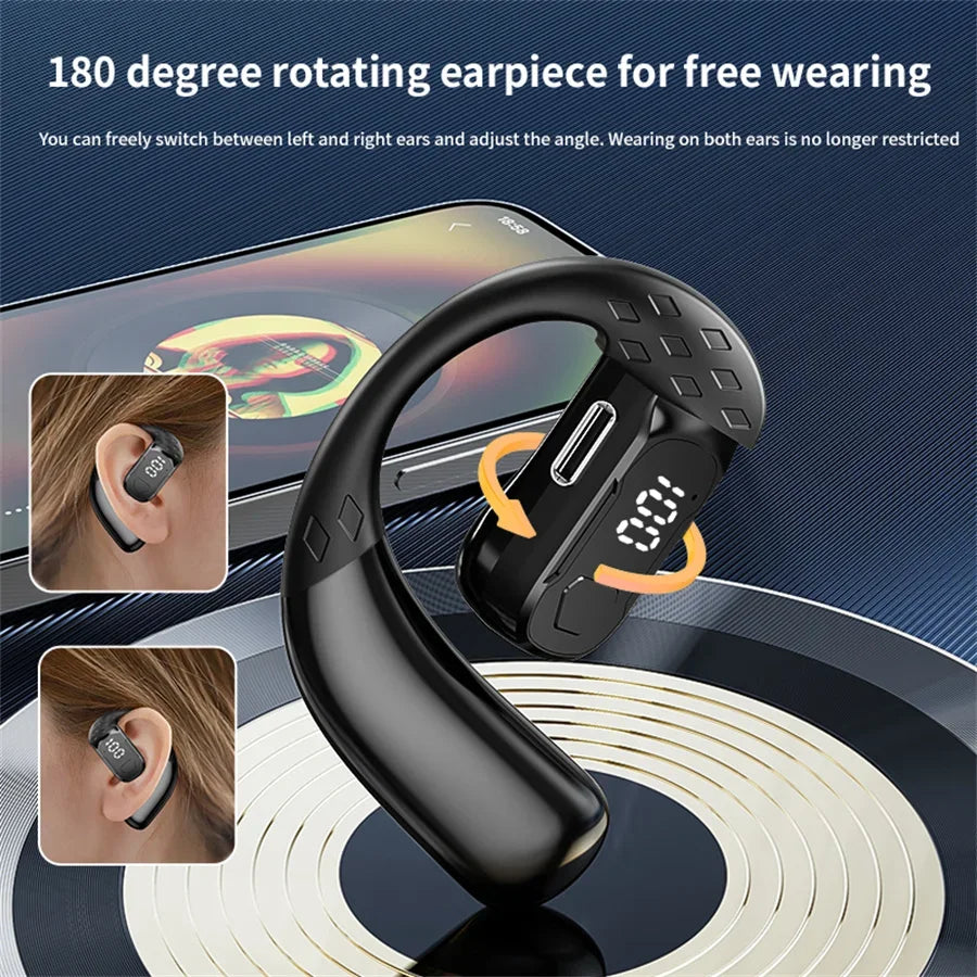 Auriculares Bluetooth inalámbricos con micrófono, auriculares de conducción de aire, manos libres, con cancelación de ruido para conducir Audífonos