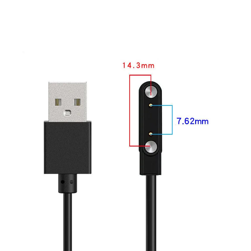 Adaptador de cargador de base de Smartwatch de 2 pines y 4 pines Cable de carga USB para accesorios de carga de reloj inteligente para adultos/niños
